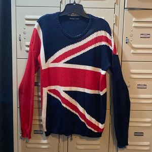 Brandy Melville Crew-neck Union Jack Sweater